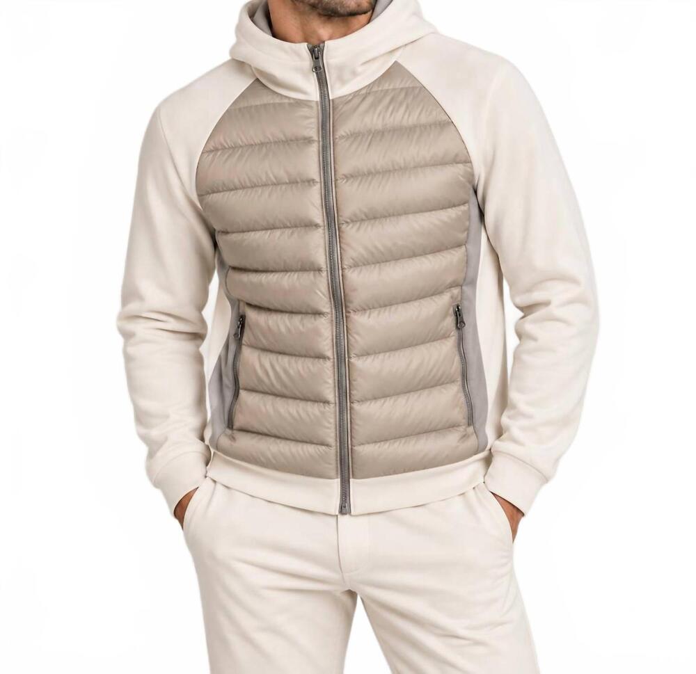 NEW RON TOMSON men's quilted jacket in stone